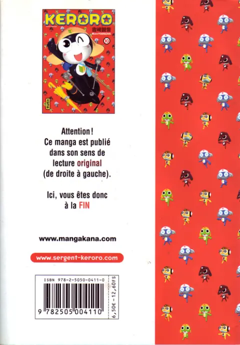 Verso de l'album Sergent Keroro 10