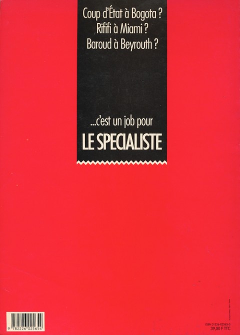 Verso de l'album Le Spécialiste