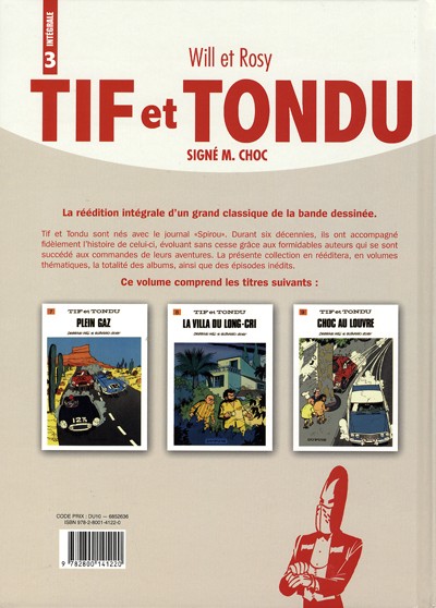 Verso de l'album Tif et Tondu Intégrale Tome 3 Signé M. Choc