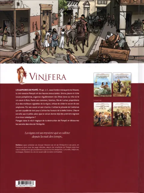 Verso de l'album Vinifera Tome 1 Les amphores de Pompéï