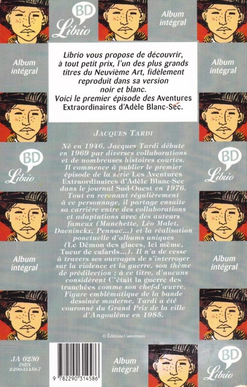 Verso de l'album Les Aventures Extraordinaires d'Adèle Blanc-Sec Tome 1 Adèle et la Bête