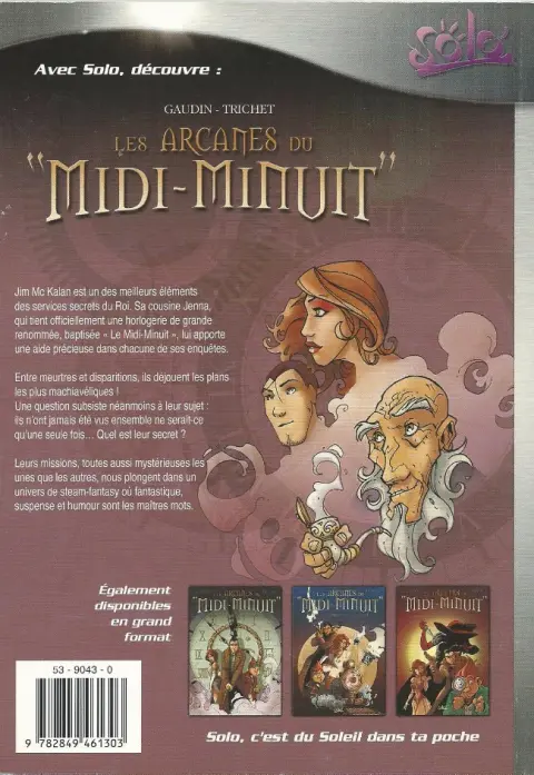 Verso de l'album Les Arcanes du Midi-Minuit Tome 1 L'affaire du Nalta P312