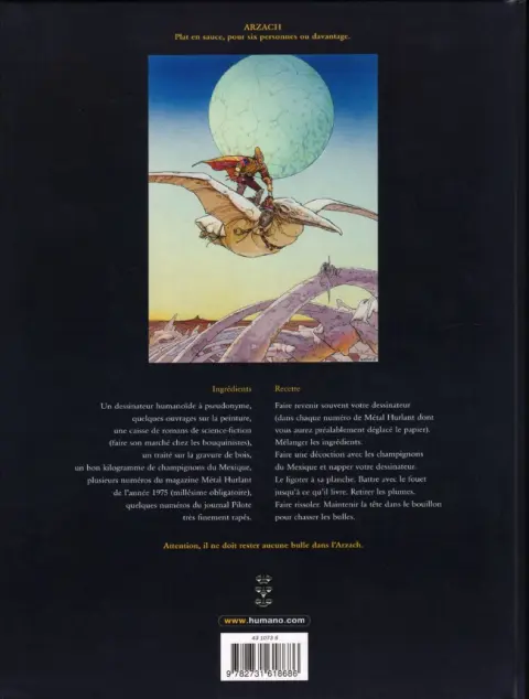 Verso de l'album Arzach