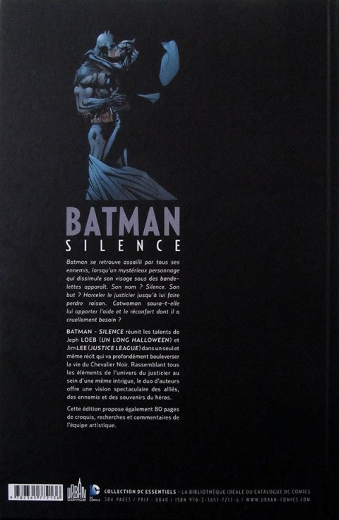 Verso de l'album Batman : Silence