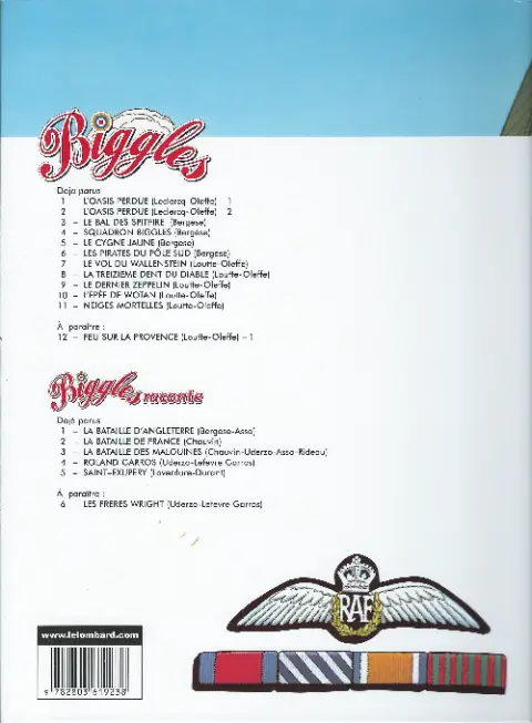 Verso de l'album Biggles Tome 3 Le Bal des Spitfire