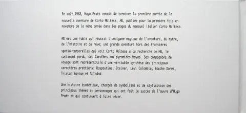 Verso de l'album Corto Maltese Tome 10 Mû