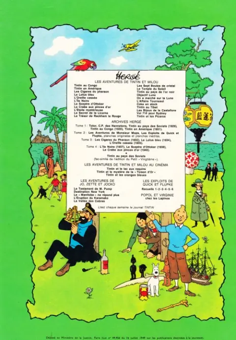 Verso de l'album Les Aventures de Jo, Zette et Jocko Tome 4 Le Rayon du Mystère 2e épisode, L'éruption du Karamako
