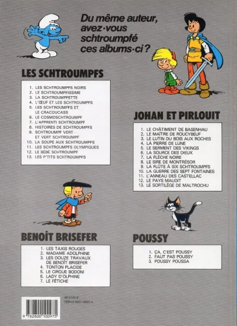 Verso de l'album Johan et Pirlouit Tome 3 Le lutin du bois aux roches