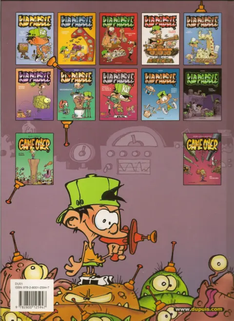 Verso de l'album Kid Paddle Tome 4 Full métal casquette