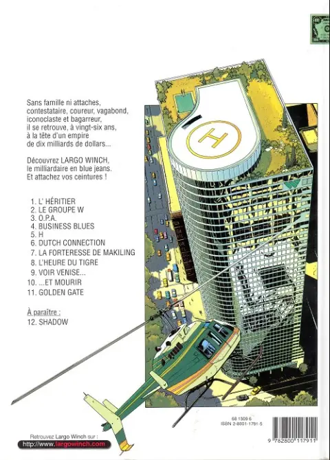 Verso de l'album Largo Winch Tome 8 L'heure du tigre