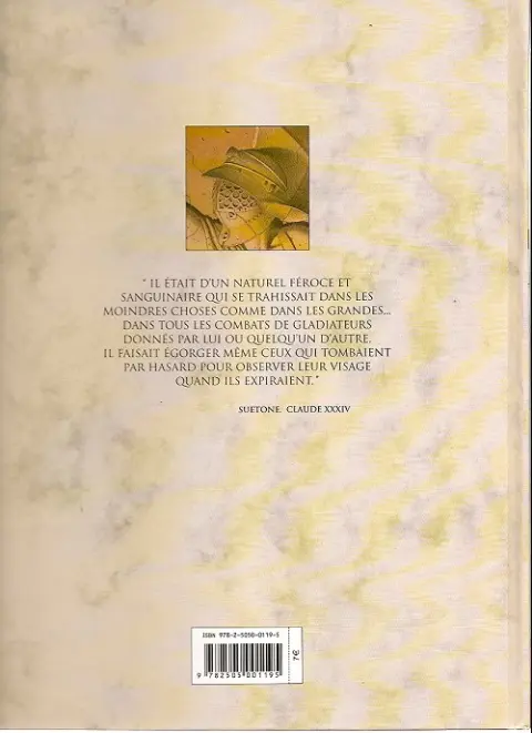 Verso de l'album Murena Tome 1 La pourpre et l'or