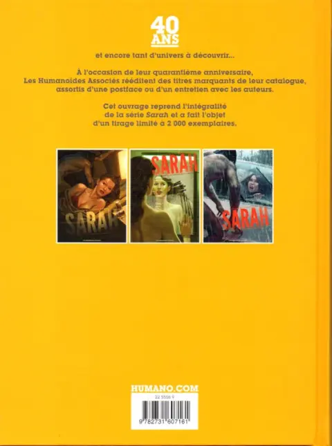 Verso de l'album Sarah Intégrale