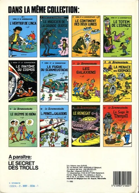 Verso de l'album Le Scrameustache Tome 1 L'héritier de l'Inca
