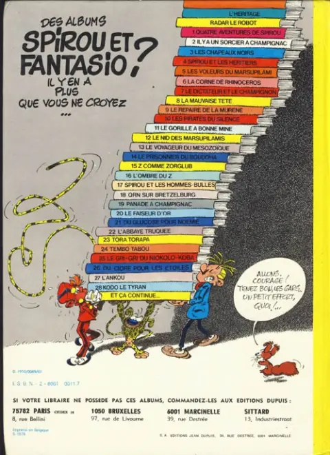Verso de l'album Spirou et Fantasio Tome 9 Le repaire de la murène