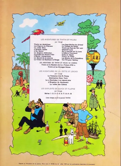 Verso de l'album Tintin Tome 3 Tintin en Amérique