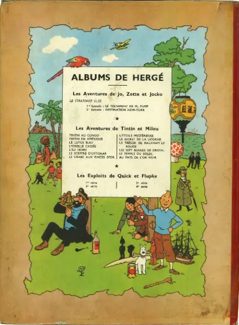 Verso de l'album Tintin Tome 9 Le crabe aux pinces d'or