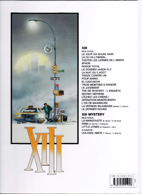 Verso de l'album XIII Tome 5 Rouge Total