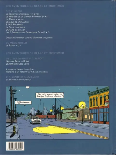 Verso de l'album Blake et Mortimer Tome 15 L'Étrange Rendez-vous