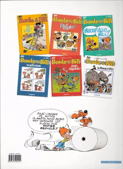 Verso de l'album Boule & Bill Tome 31 Graine de cocker