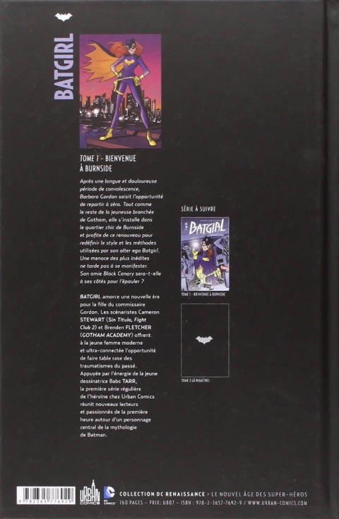 Verso de l'album Batgirl Tome 1 Bienvenue à Burnside