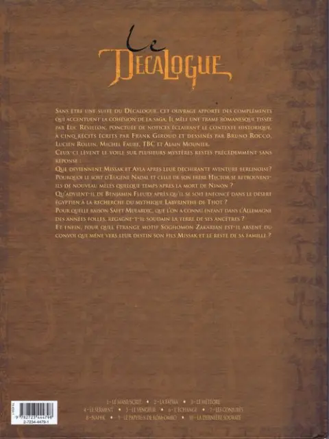 Verso de l'album Le Décalogue Le XIe commandement
