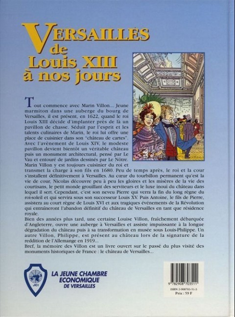 Verso de l'album Histoires des Villes Tome 17 Versailles de Louis XIII à nos jours