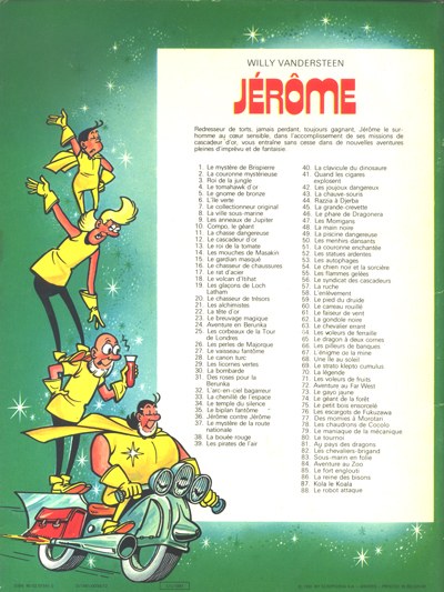 Verso de l'album Jérôme Tome 88 Le robot attaque
