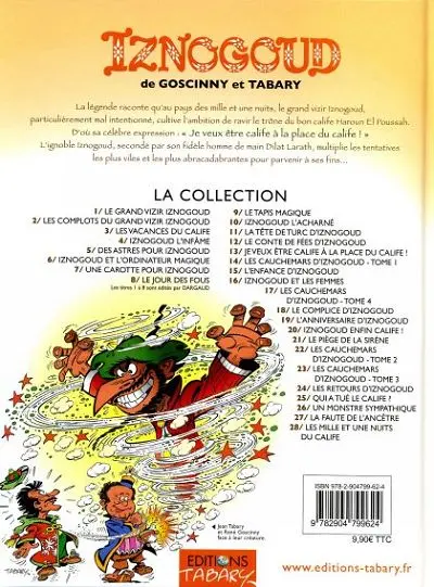 Verso de l'album Iznogoud Tome 28 Les mille et une nuits du Calife