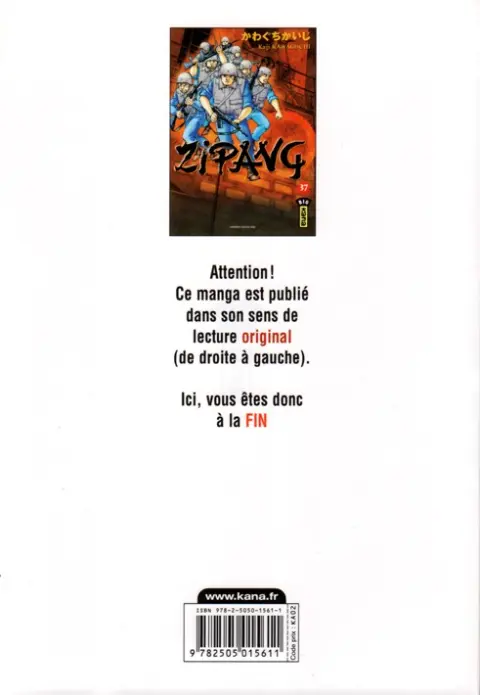 Verso de l'album Zipang 37