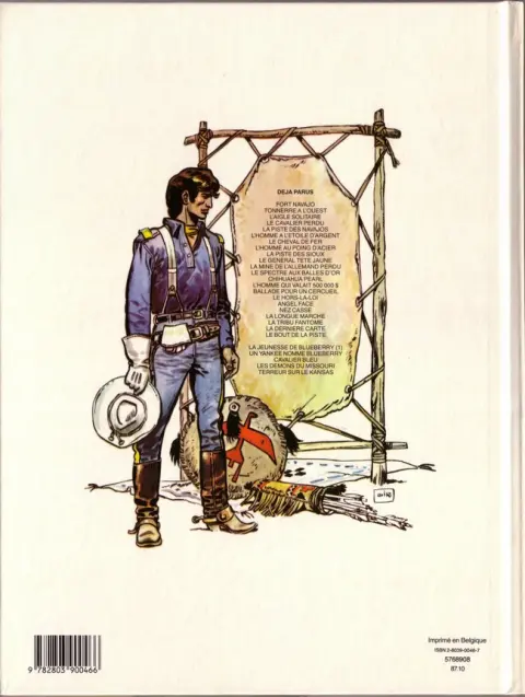 Verso de l'album La Jeunesse de Blueberry Tome 5 Terreur sur le Kansas
