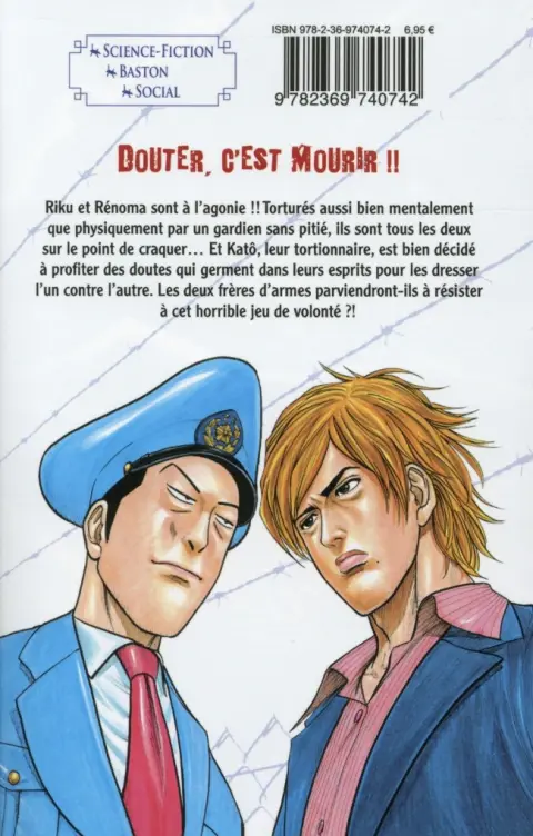 Verso de l'album Prisonnier Riku 11 Justice corrompue