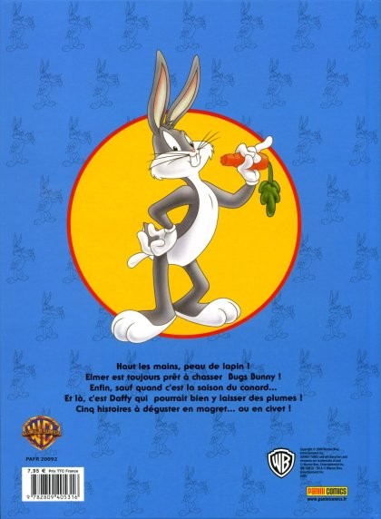 Verso de l'album Bugs Bunny Panini Tome 2 La saison du canard