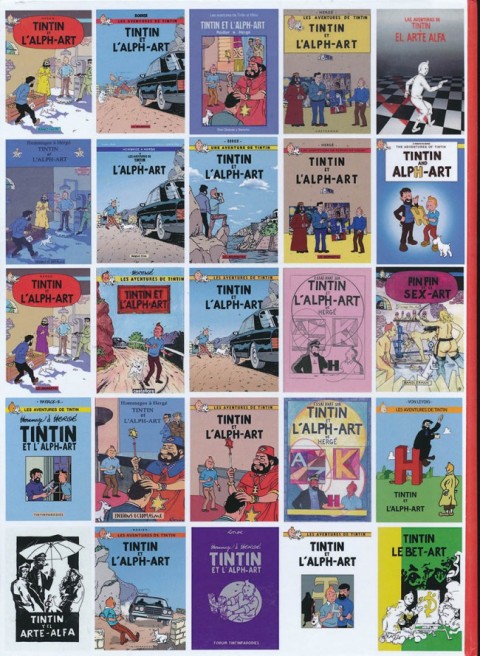 Verso de l'album Tintin L'Alph-Art