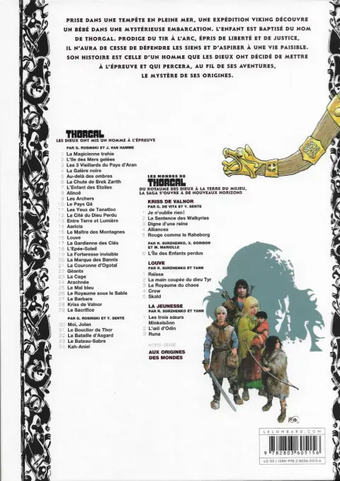 Verso de l'album Thorgal Tome 9 Les Archers