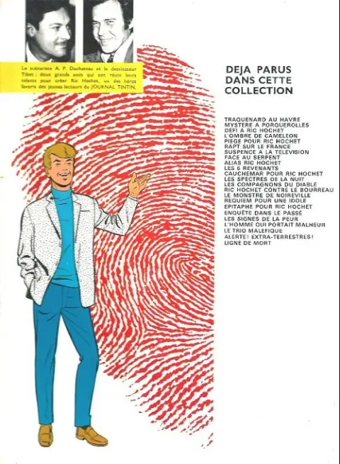 Verso de l'album Ric Hochet Tome 16 Requiem pour une idole