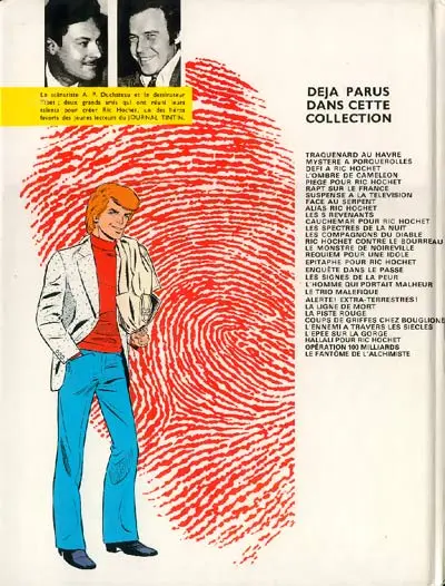 Verso de l'album Ric Hochet Tome 31 K.O. en 9 rounds