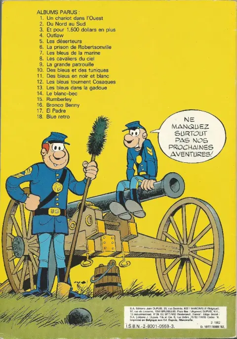 Verso de l'album Les Tuniques Bleues Tome 12 Les Bleus tournent cosaques