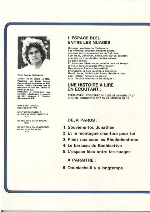 Verso de l'album Jonathan Tome 5 L'espace bleu entre les nuages