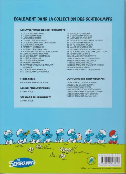 Verso de l'album Les Schtroumpfs Tome 23 Les schtroumpfs joueurs