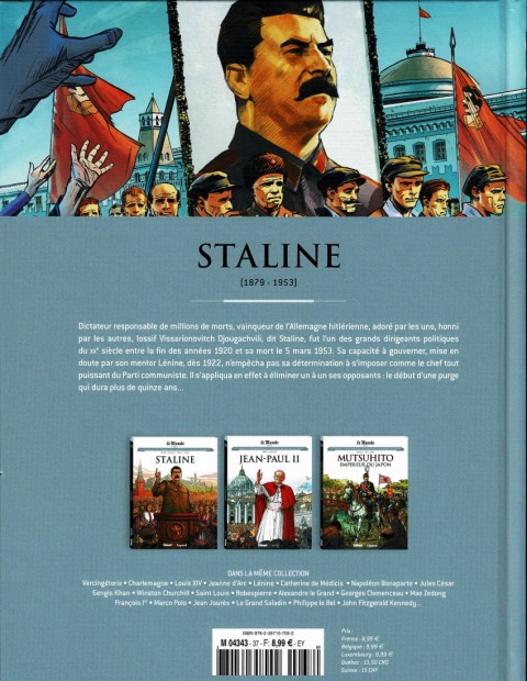 Verso de l'album Les grands personnages de l'Histoire en bandes dessinées Tome 37 Staline