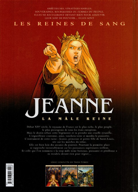 Verso de l'album Les Reines de sang - Jeanne, la mâle reine Volume 3
