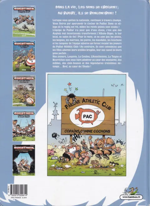 Verso de l'album Les Rugbymen Tome 1 On va leur mettre les poings sur les yeux !