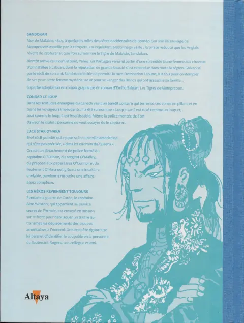 Verso de l'album Tout Pratt Tome 65 Sandokan et d'autres histoires brèves.