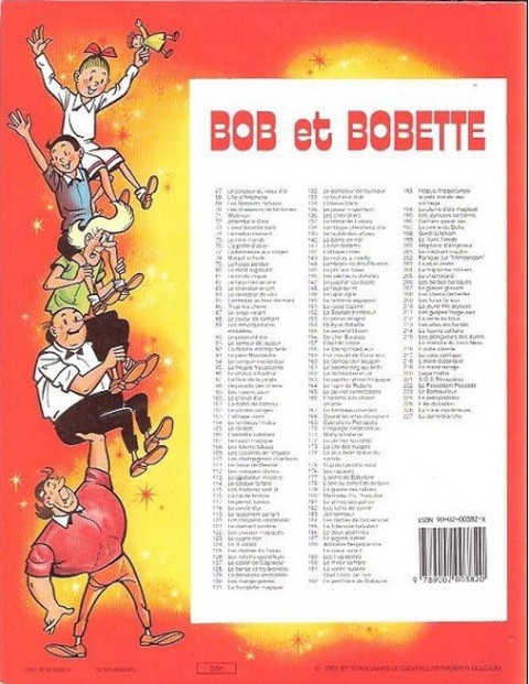 Verso de l'album Bob et Bobette Tome 79 La harpe perdue