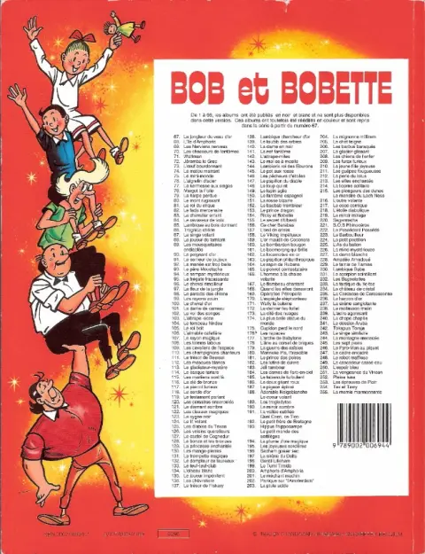 Verso de l'album Bob et Bobette Tome 149 Le lapin agile
