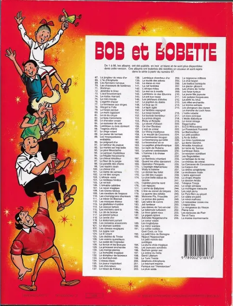 Verso de l'album Bob et Bobette Tome 205 Le chat teigne