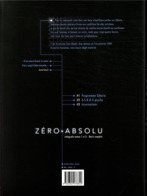 Verso de l'album Zéro absolu Intégrale
