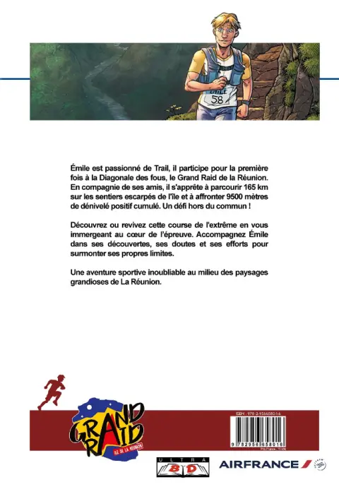 Verso de l'album La diagonale des Fous Le Grand Raid de la Réunion