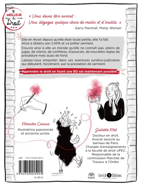 Verso de l'album Alice au pays du droit 1 Alice prête serment