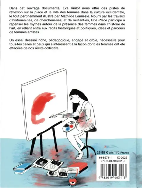 Verso de l'album Une place Réflexion sur la présence des femmes dans l'histoire de l'art